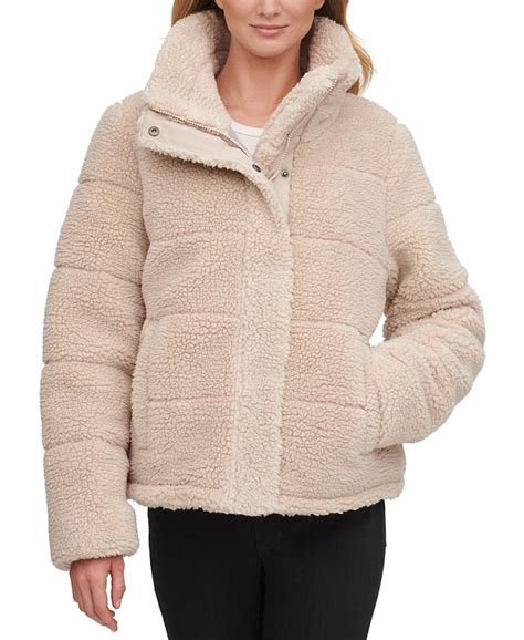 Calvin Klein Women's Faux Sherpa Coat .